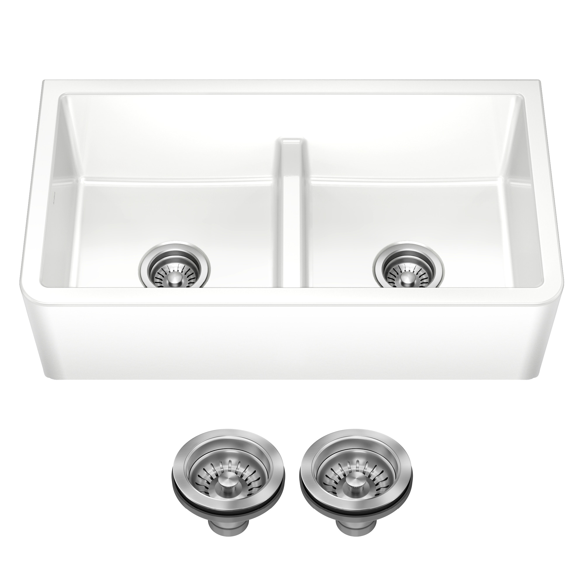 KRAUS Turino Fireclay Farmhouse Kitchen Sink Reversible Apron Front