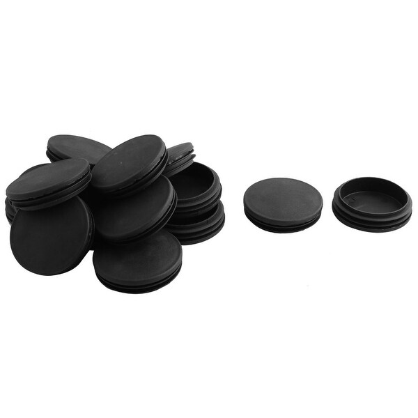 Unique Bargains Household Office Plastic Round Furniture Legs Tube Insert Black 74mm Dia 15 Pcs