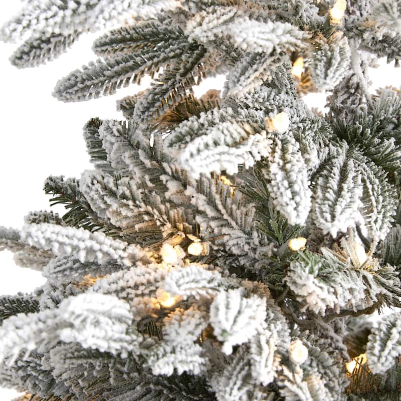 Artificial Christmas Tree 6.5ft Pre-Lit Holiday Spruce Tree with Lights & Branches - Green - 78