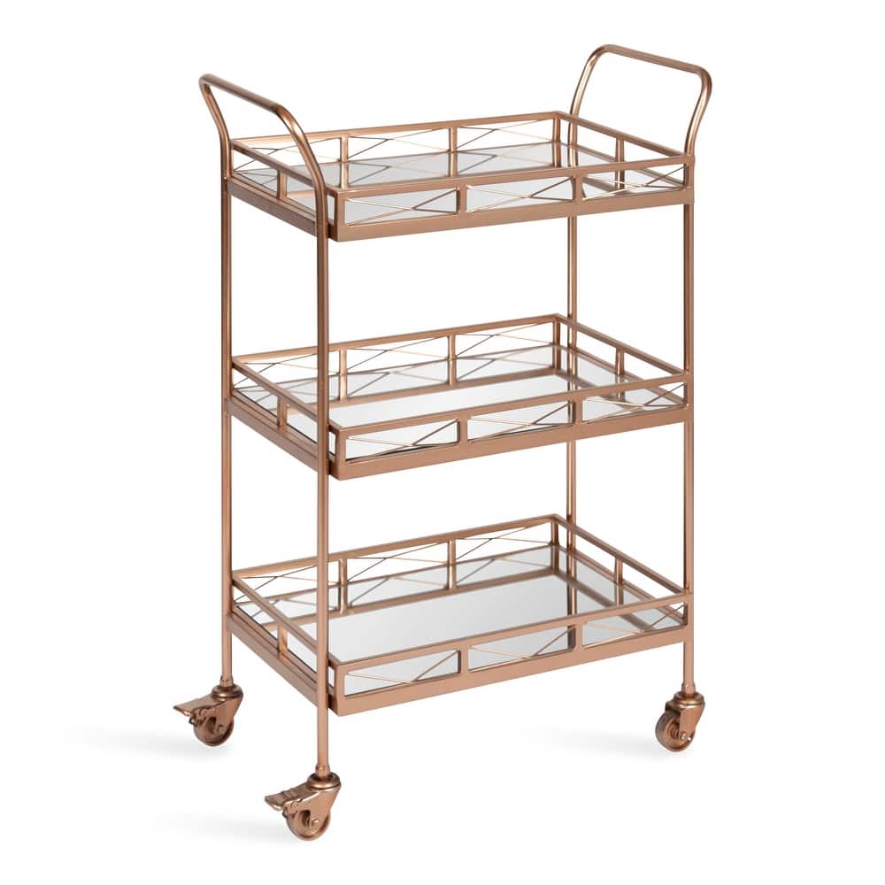 Kate and Laurel Ketia Metal and Glass 3-tiered Tray Bar Cart