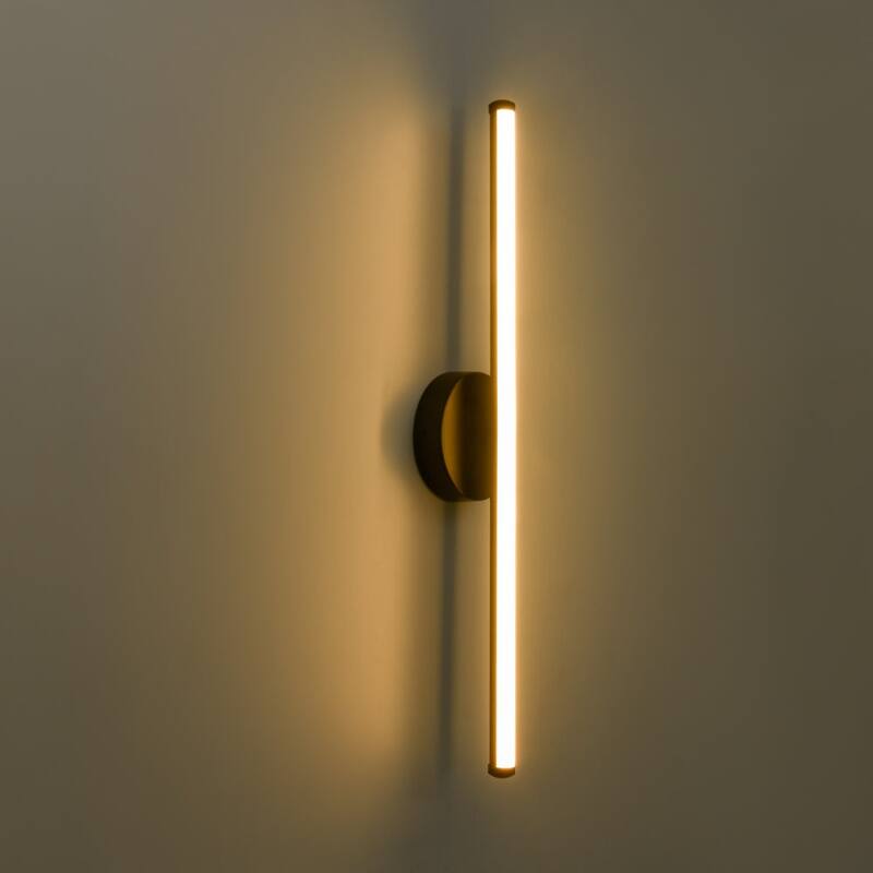 Minimalist 1-Light Dimmable LED Vanity Light Linear Metal Wall Sconce - N/A