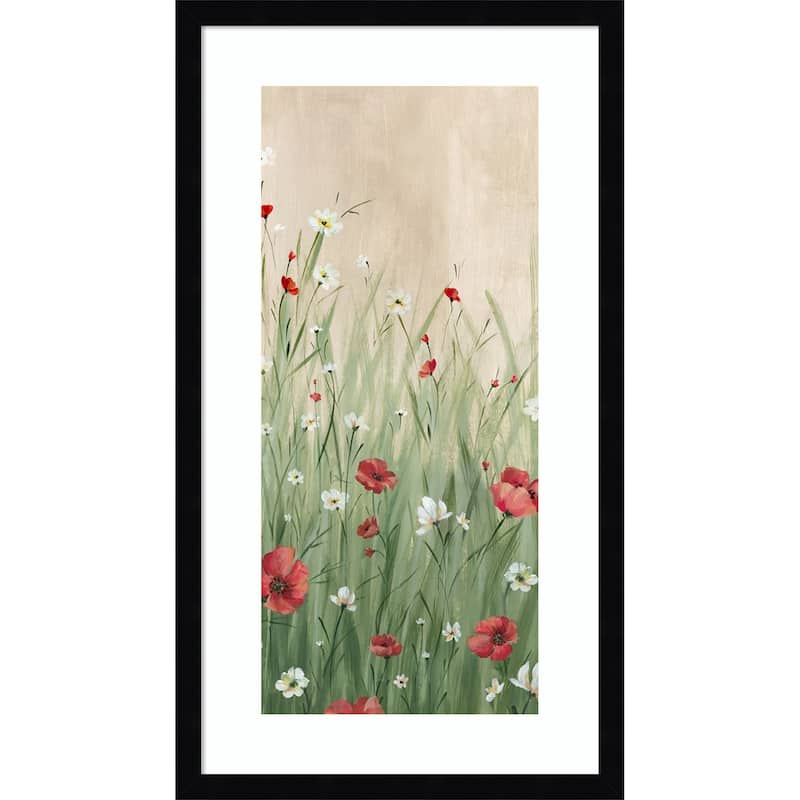 Wildflowers in Gentle Breeze No. 1 by Alex Black Wood Framed Wall Art Print