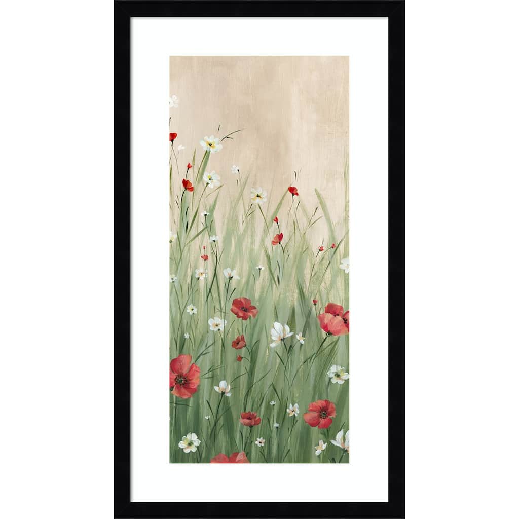 Wildflowers in Gentle Breeze No. 1 by Alex Black Wood Framed Wall Art Print