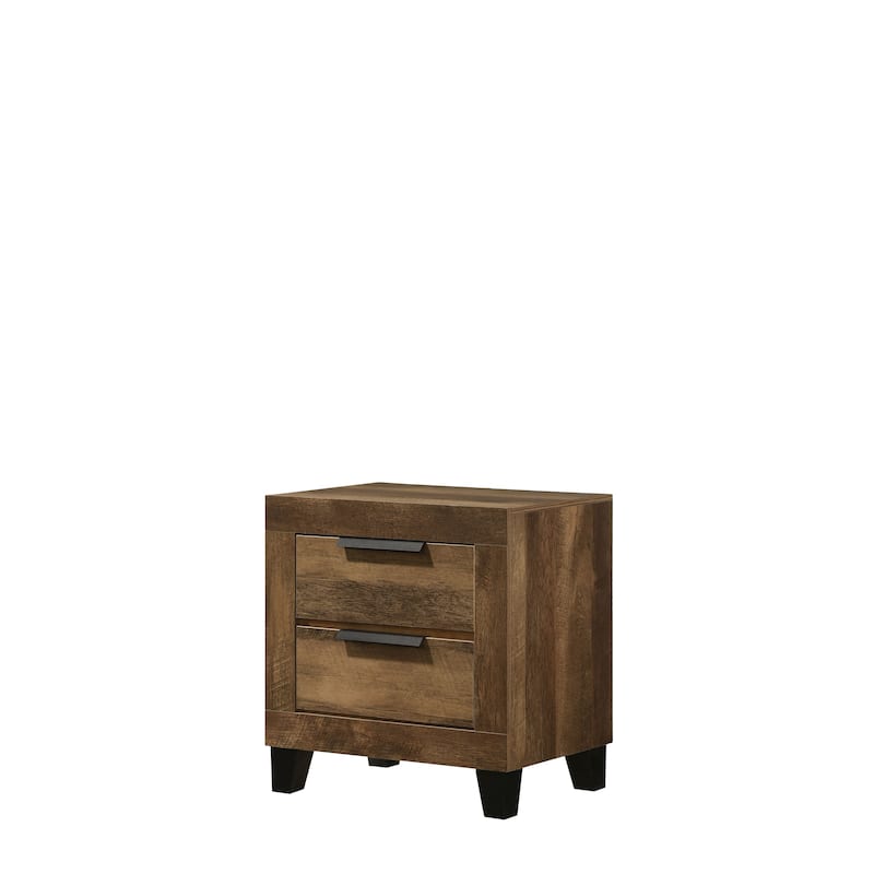 Rustic 2 Drawers Nightstand - Oak