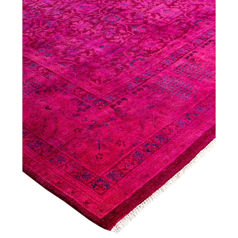Overdyed One-of-a-Kind Hand-Knotted Area Rug - Purple - 7' 10" x 8' 1"