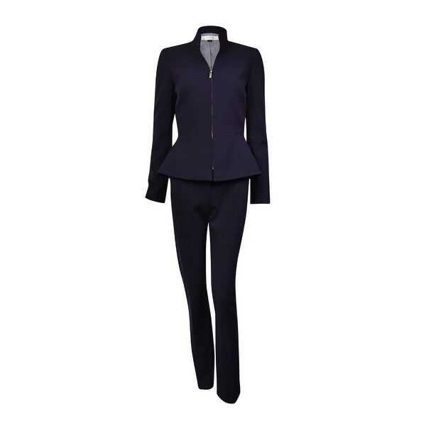 Shop Tahari Women's Henry NYC Glamour Zip Pant Suit (8, Navy) Navy