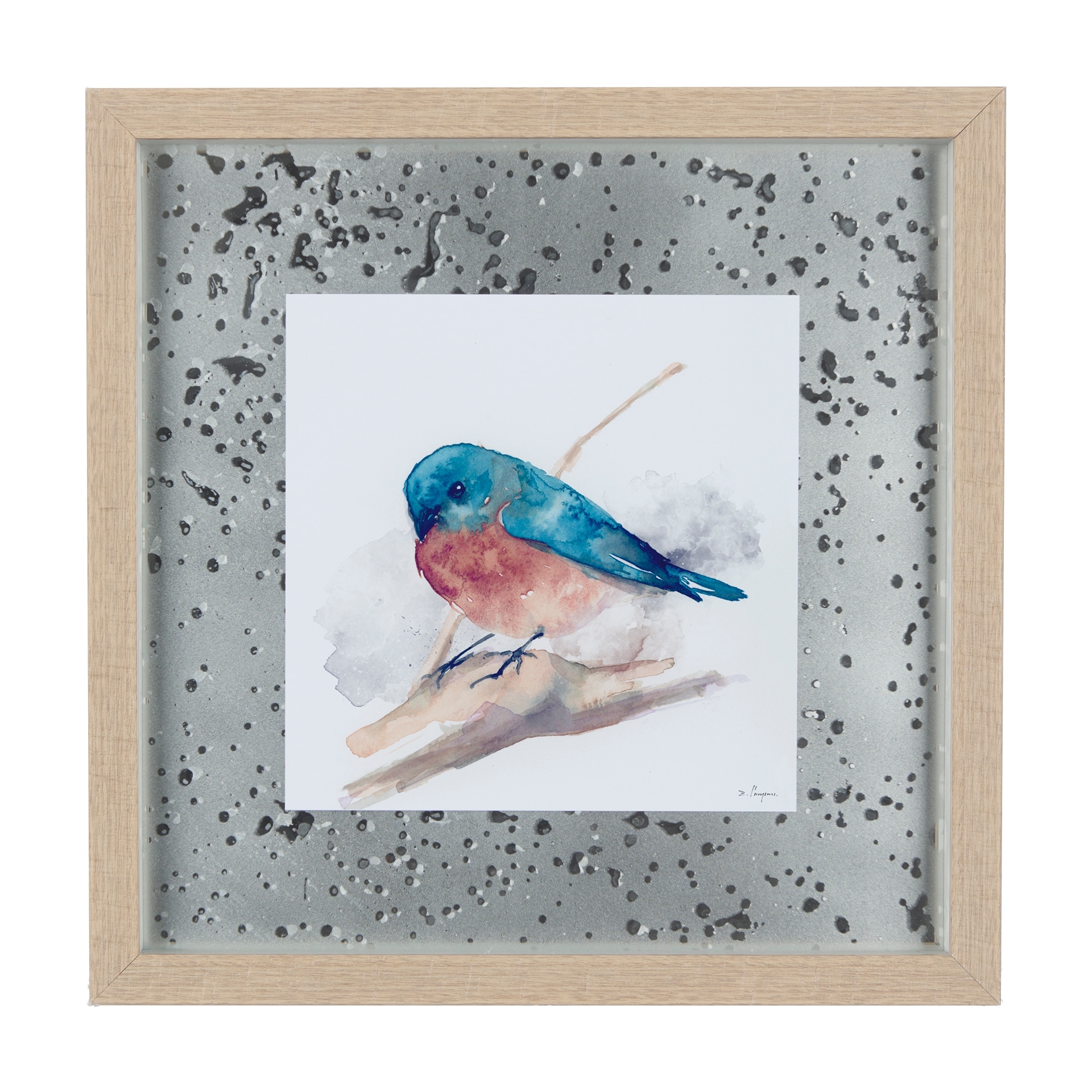 Mercana Eastern Blue III by Mercana Studio a Hand Embellished Textured Framed Art Print Matted under Glass