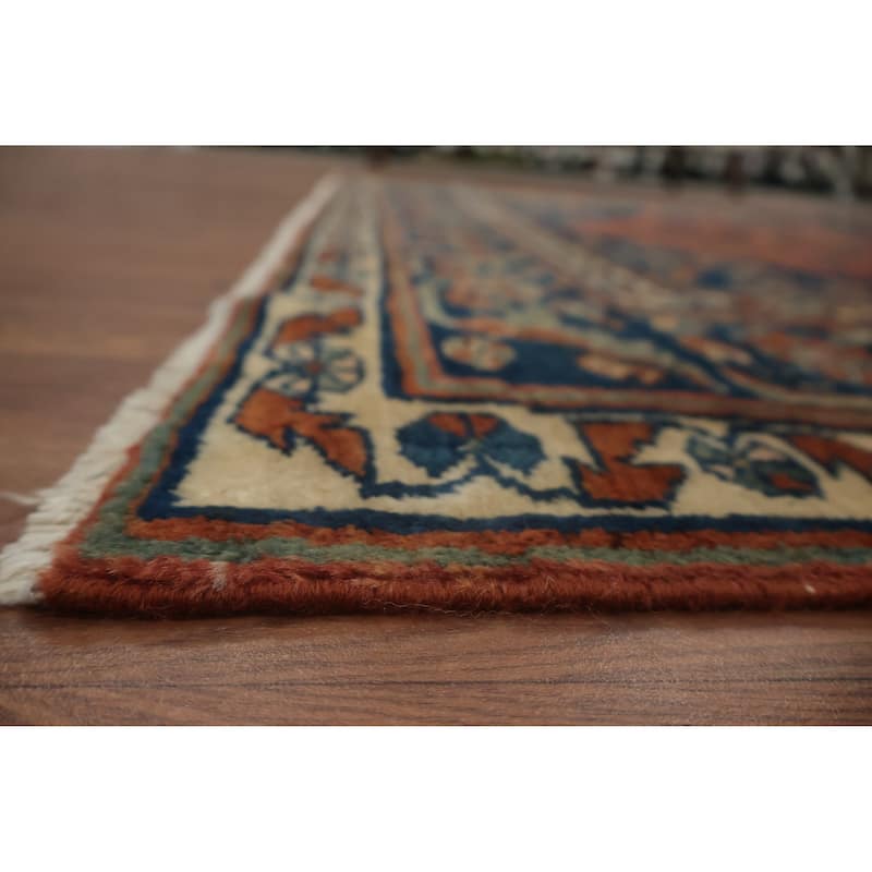 Hand Knotted Oriental 100% Wool Carpet Traditional Geometric Oranges & Rust Malayer Area Rug - 6' 3'' X 5' 1''