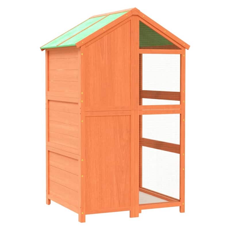 vidaXL Bird House Brown 38.2"x31.9"x59.8" Solid Wood Pine - 38.2" x 31.9" x 59.8" (L x W x H)