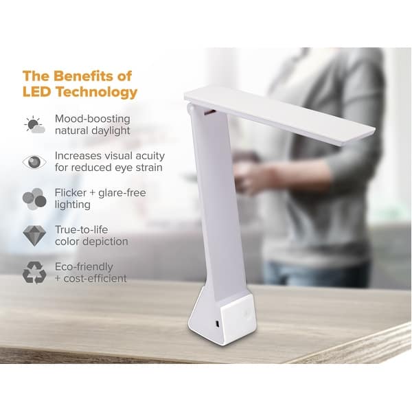 Shop Bostitch Battery Powered Led Desk Lamp White Free Shipping