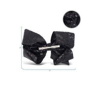 Shop Zoo Beast Signature Collection Giant Sparkly Black Sequin Hair Bow On Aligator Clip Overstock 27732002