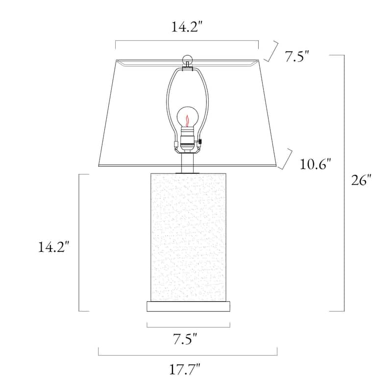 Modern 26-inch Rectangular Base Table Lamps in Black and Gold - L 17.7" x H 26"