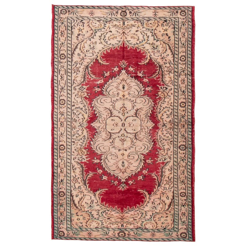 ECARPETGALLERY Hand-knotted Melis Vintage Red Wool Rug - 5'4 x 8'9 - Red - 5'4 x 8'9