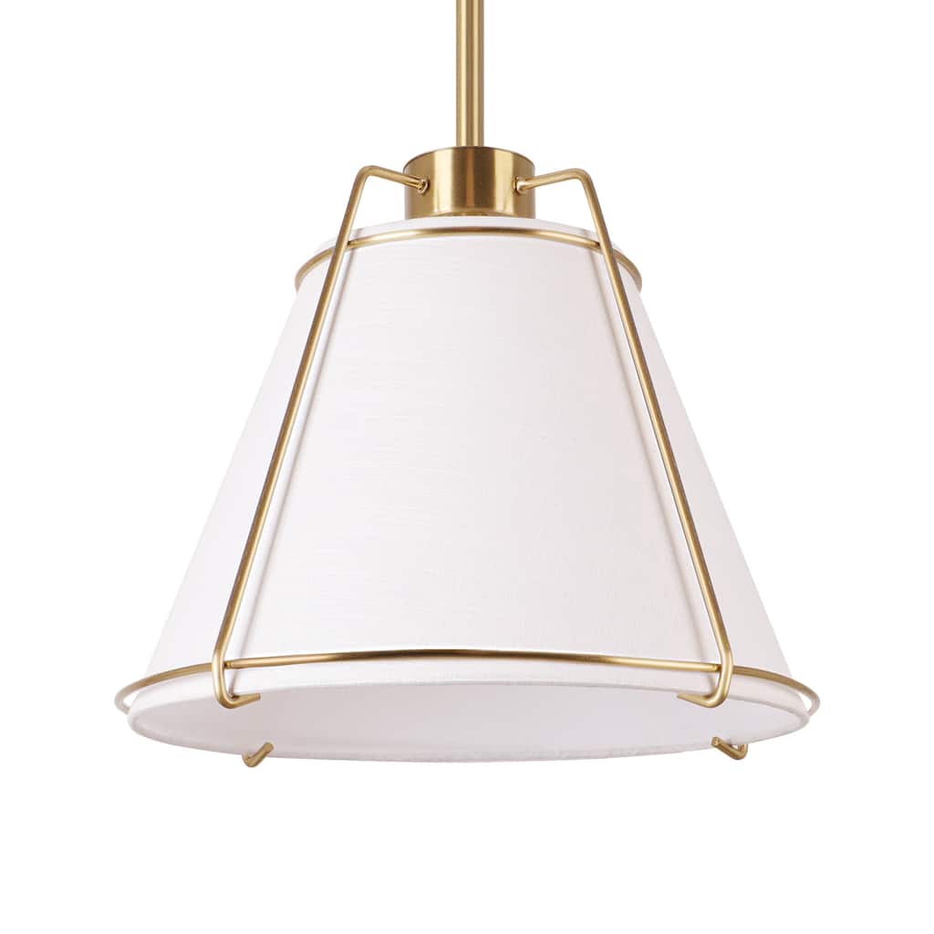 JASIWAY Modern Light Brass Chandelier with E26 Base and Fabric Shade