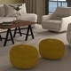 preview thumbnail 8 of 39, WYNDENHALL Vanessa Round Pouf in Velvet Fabric Golden Yellow