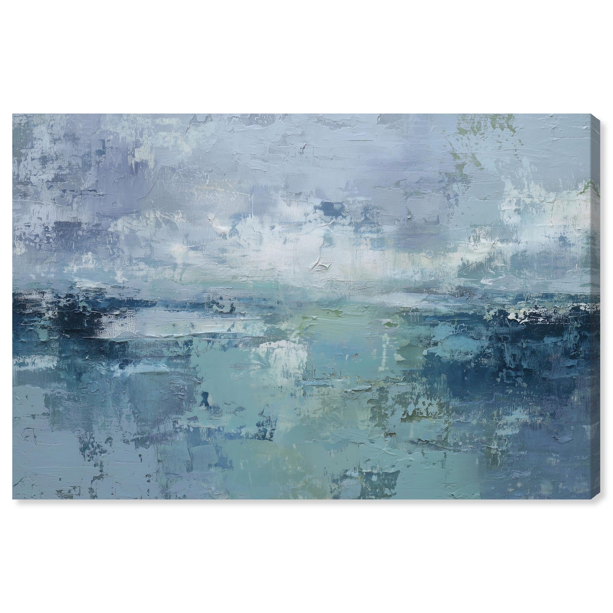 Oceanic Hues Abstract Art Canvas Print by Art Remedy