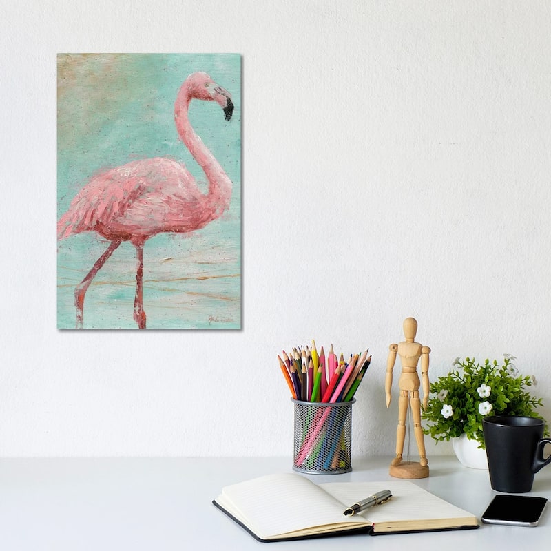 iCanvas "Pink Flamingo I" by Marie Elaine Cusson Canvas Print - 12x8x0.75