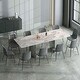 preview thumbnail 3 of 6, 10-piece Extendable Sinstered Stone Double Pedestal Dining Set（1 table10chairs）
