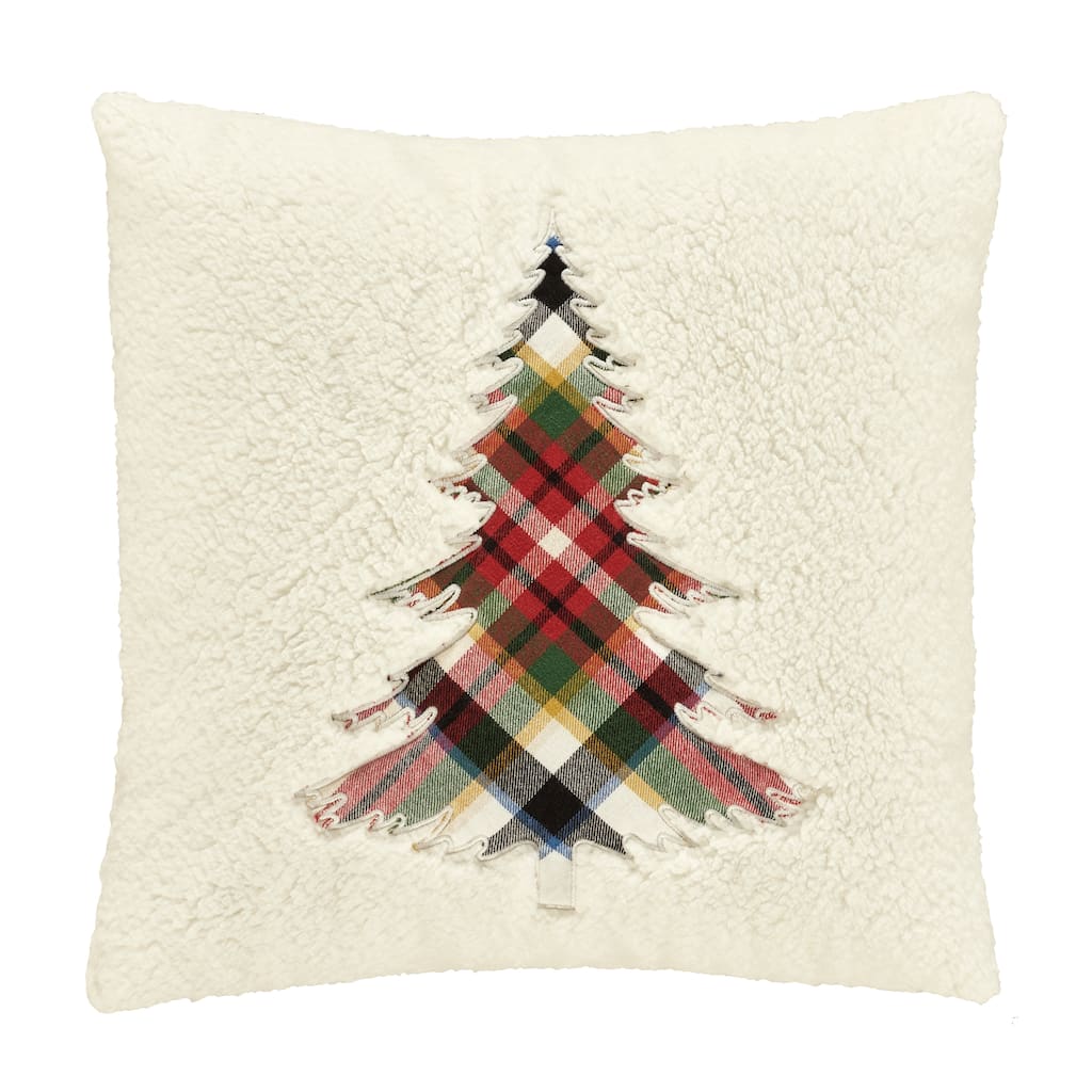 J. Queen New York Christopher Plaid 20" Square Embellished Decorative Throw Pillow