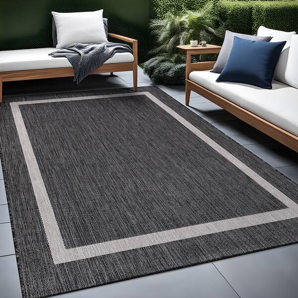 5' X 7' Spa Coastal Bordered Indoor Outdoor Area Rug 5' X 7' Spa Coastal Bordered Indoor Outdoor Area Rug