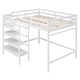 preview thumbnail 15 of 14, Modern Full Size Wood Loft Kids Bed with Built-in Storage Wardrobe,Staircase,Shelves and Hanger for Clothes