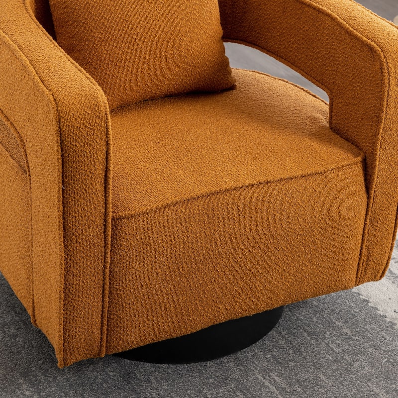 29"W Boucle Upholstered Swivel Armchair Single Sofa