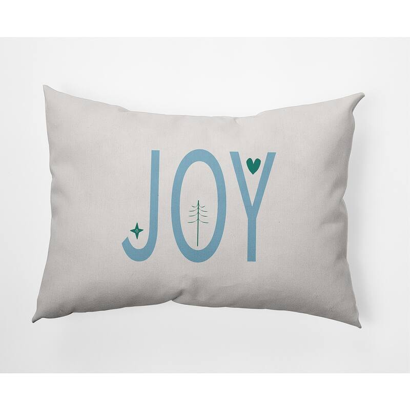 Joy Filled Season Christmas Soft Spun Polyester Decorative Throw Pillow - Specialty - Ice