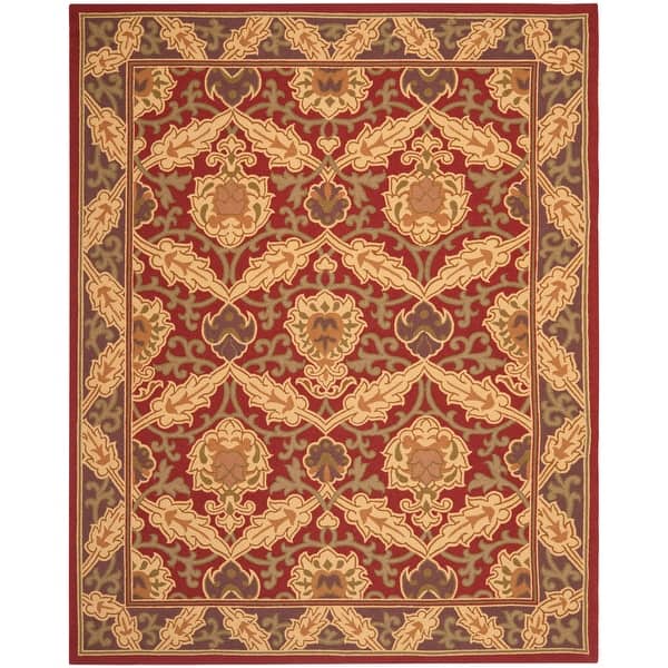 slide 2 of 15, SAFAVIEH Handmade Chelsea Delaney French Country Wool Rug 7'9" x 9'9" - Red - Rectangle