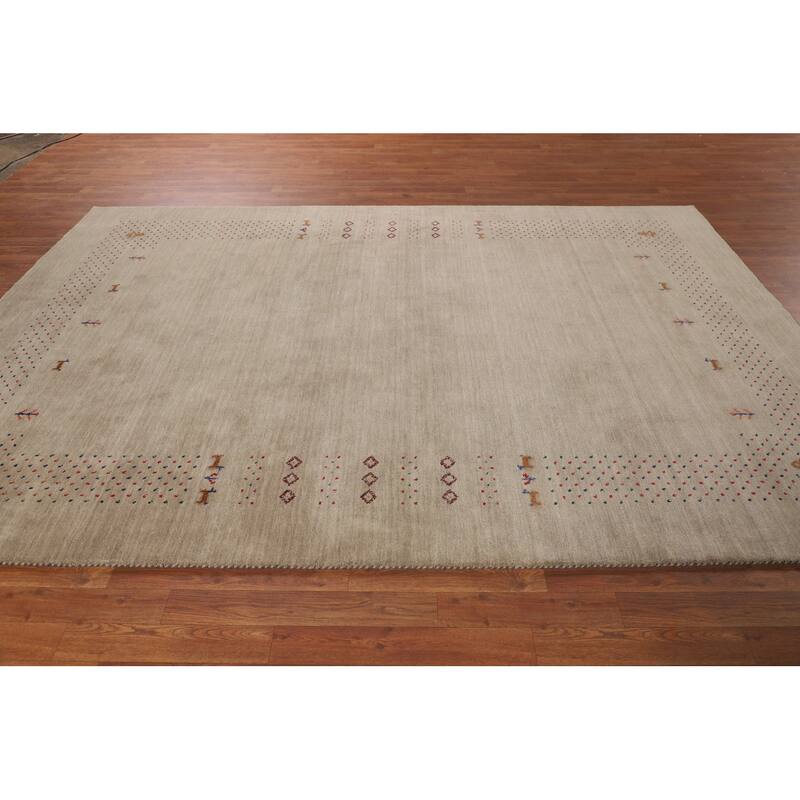 Little Animals Gabbeh Indian Area Rug Handmade Wool Carpet - 6'7"x 9'8"