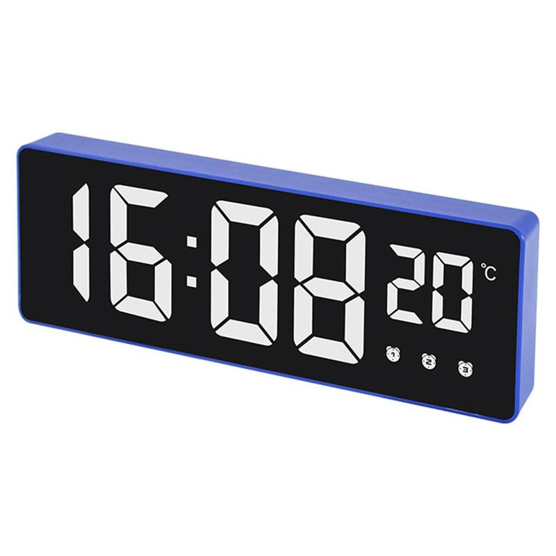Triple Alarm Clock for Bedroom, Big Numbers Display, Dimmable, Snooze, Temperature, 12/24H for Deep Sleepers 6.3 x 2.2 x 1 inch