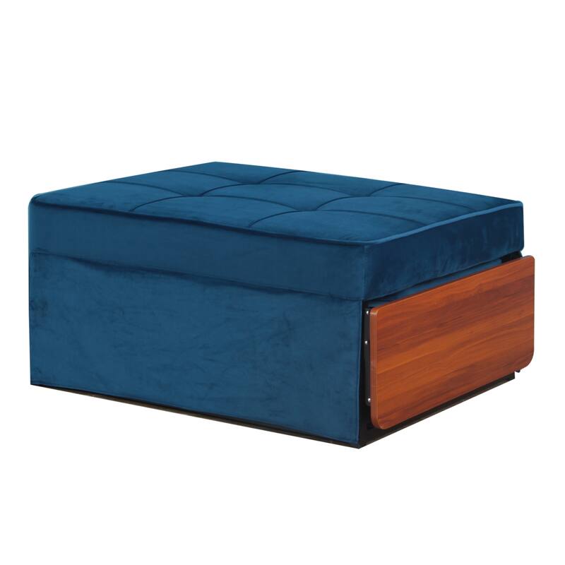 Furniture of America Hattie Assembled Convertible Cocktail Ottoman-Futon - Navy
