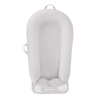 Homedics 3‑in‑1 Calming Cushion Lounger with Vibration & Soothing Sounds - Grey (MYB‑L100‑GY)