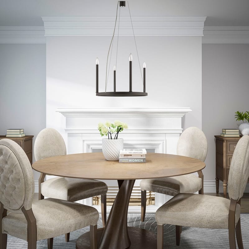 Livex Lighting 5-light Bronze Chandelier, 40244-07 - 20" Dia x 25" - 52" Adj. H