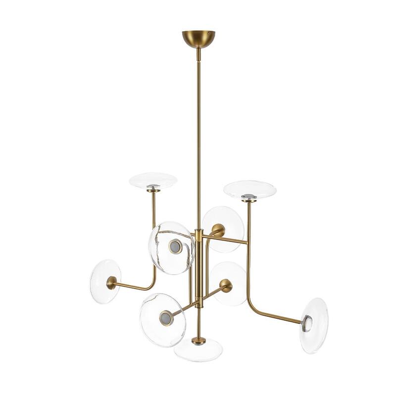 Art Deco 9-Light Sputnik Glass Dimmable LED Chandelier