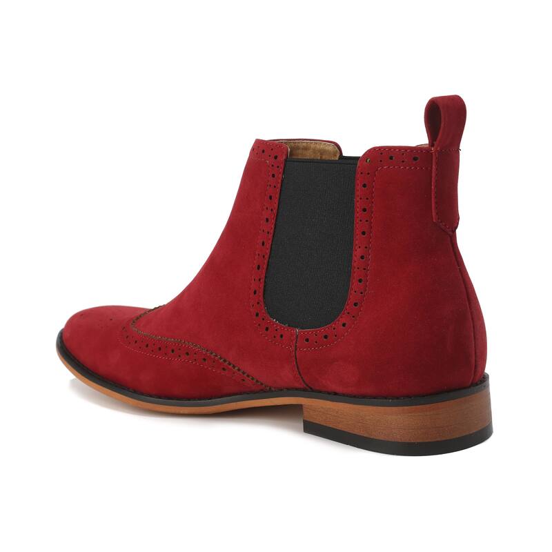 Gino Vitale Mens Slip On Wing Tip Chelsea Boots  