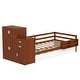 preview thumbnail 22 of 25, Twin Size Wood Platform Bed with Sample Bookshelf and Movable Wardrobe, Multifunctional Bed with Built-in Trundle Bed, White