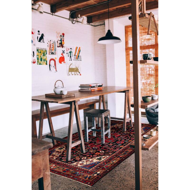 ECARPETGALLERY Hand-knotted Anatolian Vintage Dark Navy Wool Rug - 5'2 x 9'1