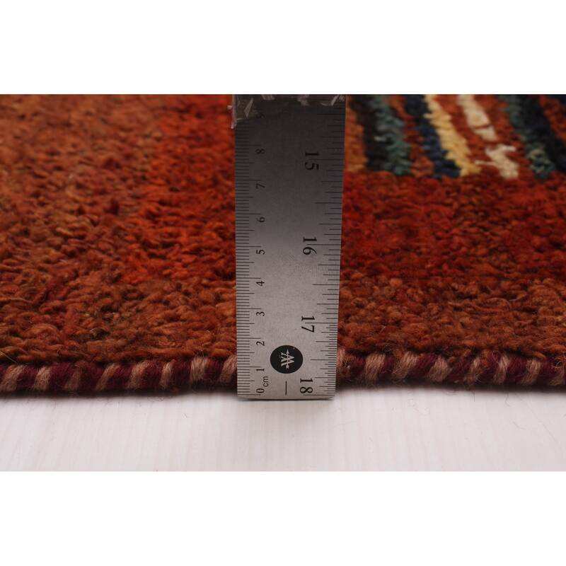 ECARPETGALLERY Hand-knotted Pak Finest Gabbeh Burnt Orange Wool Rug - 8'9 x 12'6