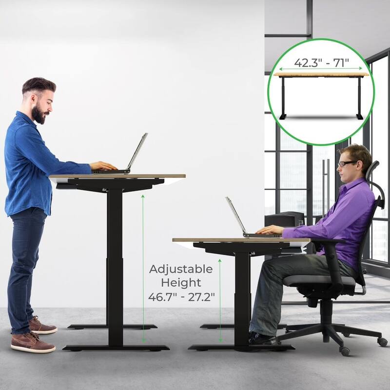 Rise Up Electric Standing Desk Dual Motor 48x30 solid bamboo desktop