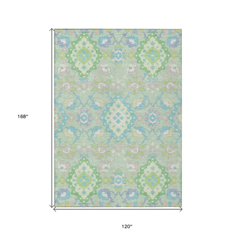 HomeRoots Oriental Traditional Rectangle Outdoor Rug