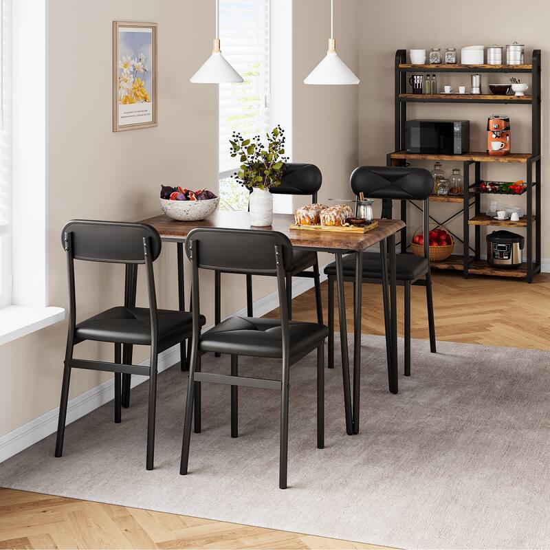 Small Kitchen Table and Chairs Set of 4, 5 Pieces Dining Room Table Set, Furniture Dinette Set