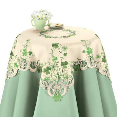 Embroidered Irish Shamrock Table Linens