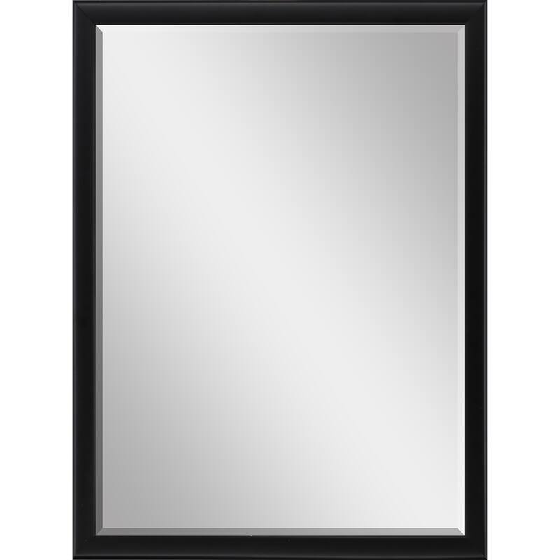 HomeRoots 38" Black Solid Wood Framed Accent Mirror - 26.00 in. x 38.00 in. x 3.00 in.
