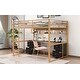 preview thumbnail 5 of 26, Multifunctional Full Size Metal Loft Bed with Desk, Cabinets, Drawers and Bedside Tray, Charging Station, USB and socket, Gold