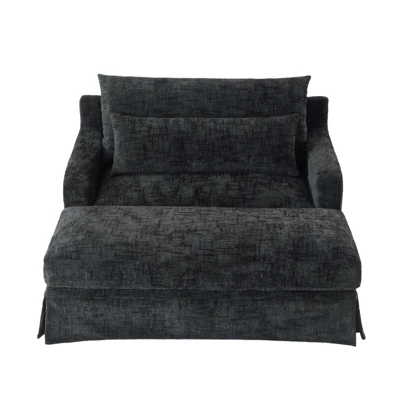 Chenille Sofa Bed with Extra-Deep Seat by Harper&Bright Designs