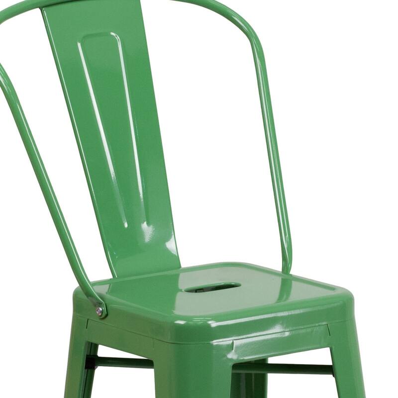 24'' High Metal Indoor-Outdoor Counter Height Stool with Back
