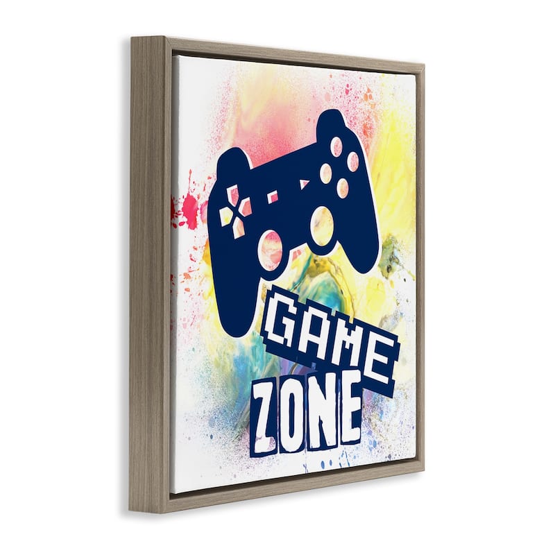 Stupell Game Zone on Modern Splatter Framed Floater Canvas Wall Art Design By Marcus Prime