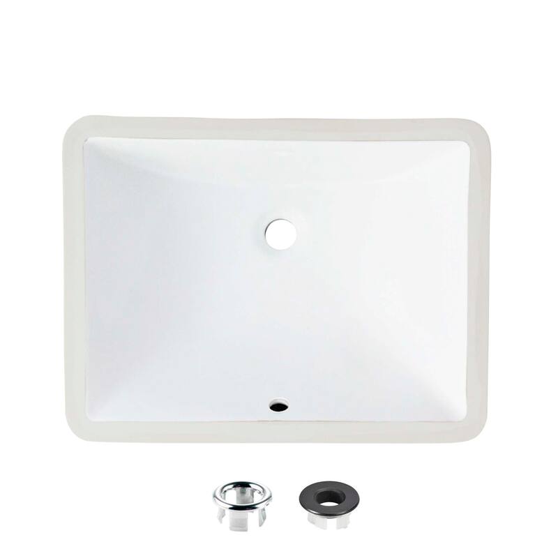 STYLISH Porcelain Rectangular 20 3/4-inches Undermount Ceramic Bathroom Sink with Overflow