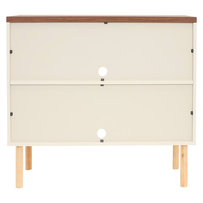 Sunnydaze Mid-Century Modern 2-Door Accent Cabinet with Shelves