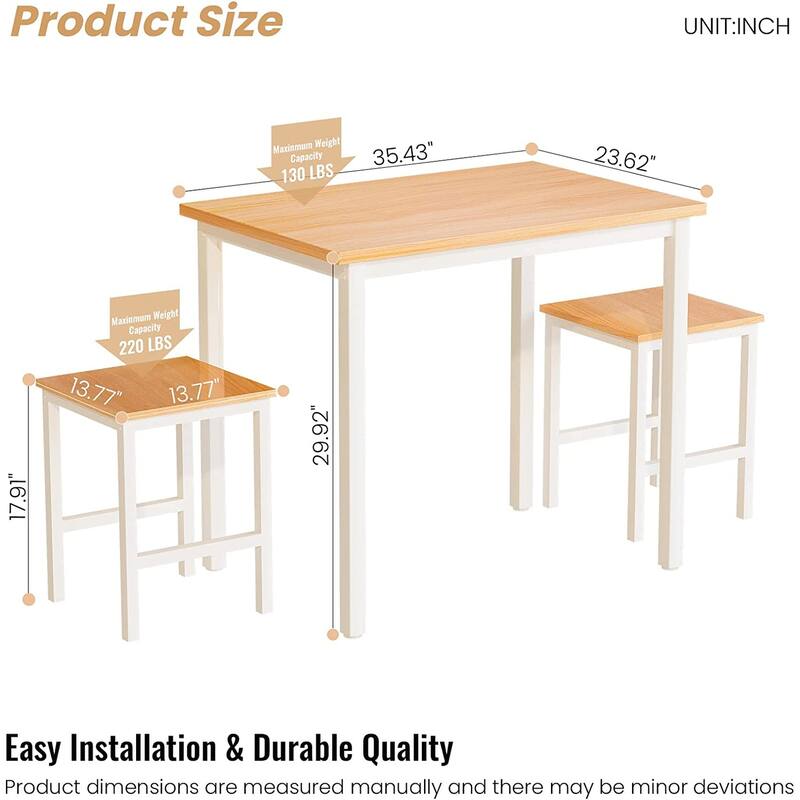 Small Dining Table Set for 2, Home Kitchen Furniture Perfect Choice, Compact and Durable, Easy Assembly